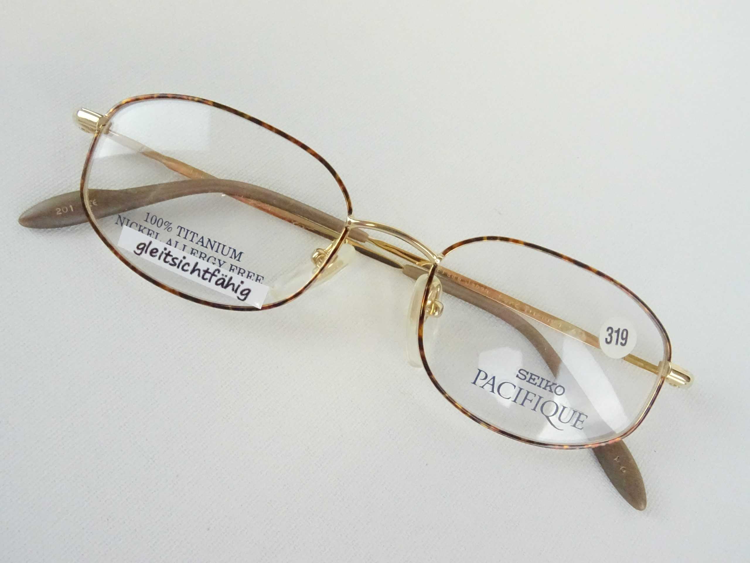 Klassische Titanbrille leicht und nickelfrei Marke SEIKO braun-goldfarbene  Herrenbrille Titanfassungen Brille Gr. M – Vintage Brillen Welt
