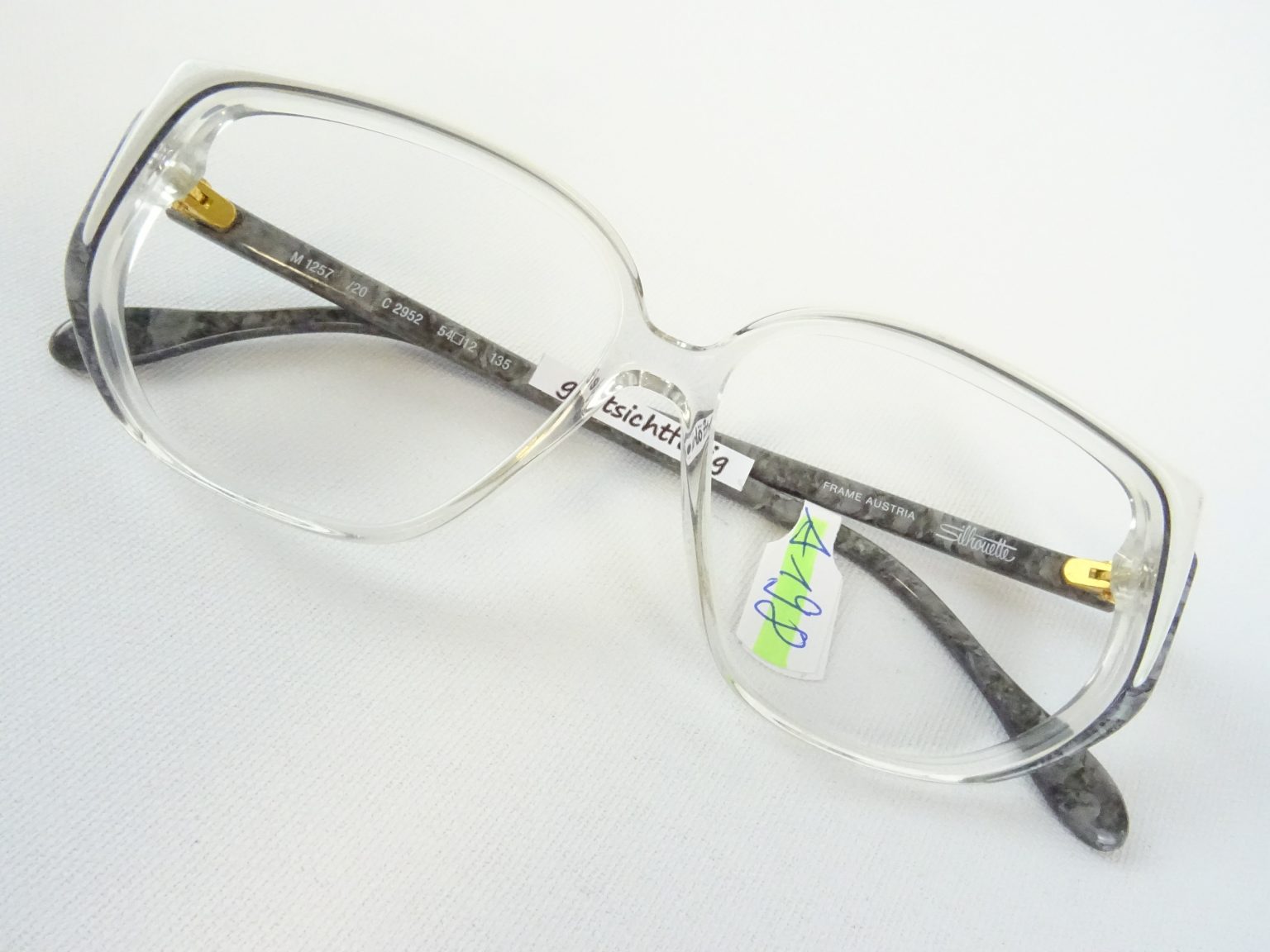 Exklusive SILHOUETTE Modellbrille weiß-graue Damen Vintagefassung mit