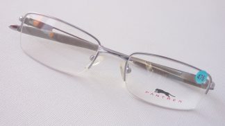 De Panther edle Herrenbrille silber mit schmaler rechteckiger Form