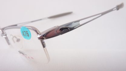 De Panther edle Herrenbrille silber mit schmaler rechteckiger Form