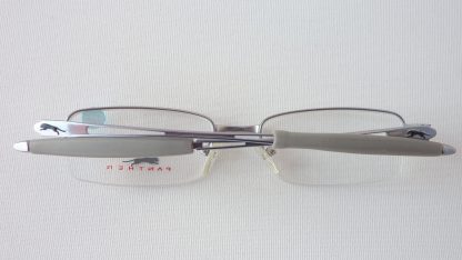 De Panther edle Herrenbrille silber mit schmaler rechteckiger Form