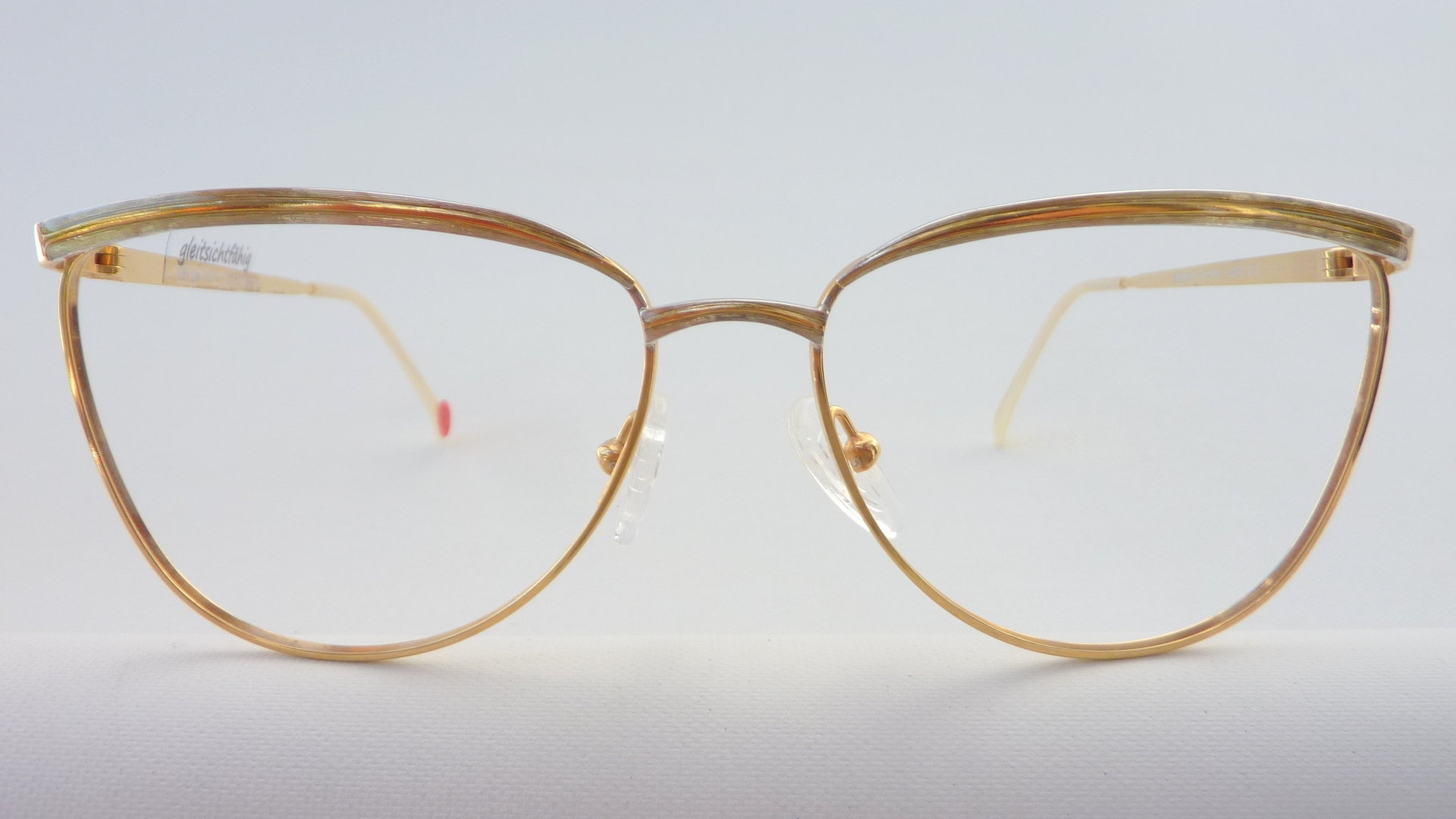 70er Jahre Metallfassung Damenbrille mit großer Form goldfarben ...