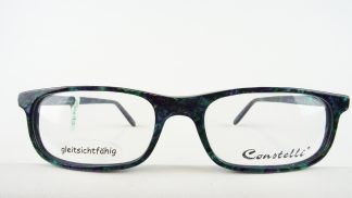 Blau-grüne Brille Herren Brillen Brillengestell Kunststoff rechteckige Glasform Markenfassung Constelli für breiteres Gesicht Gr. L