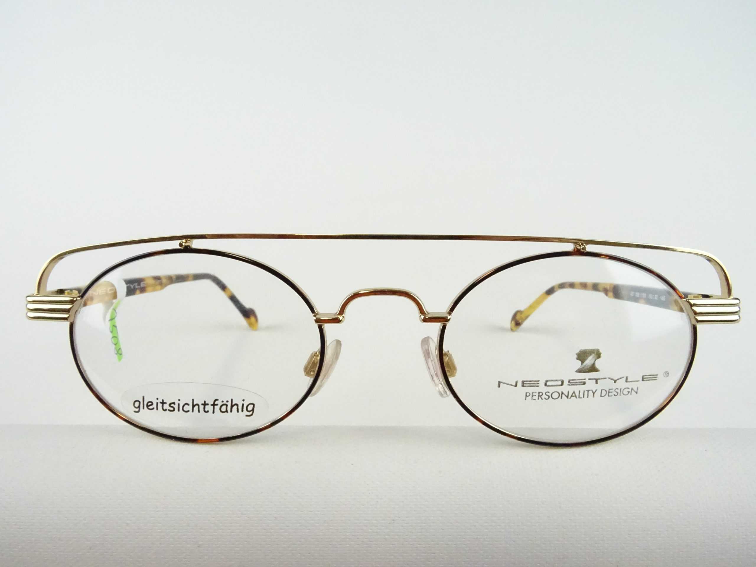 Neostyle havannabraune Brille Brillengestell ausgefallenes Design Materialmix extravagante ...