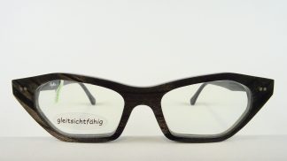 Vinylize by Tipton ausgefallene Damenbrille Cateye aus schwarzem Schallplattenvinyl handmade Brillen selten Brillengestelle Gr. M
