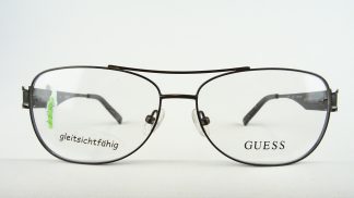 Guess Brille Markengestell Brillenfassung sportliche schwarze Metallfassung Pilotform Gestell Damen/Herren hochwertig stabil Gr. M