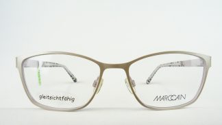 Marc Cain matt silberne Metallfassung für Frauen mit fetzigen Kunststoffbügeln Brillengestelle elegant große Schmetterlingsform Gr. M