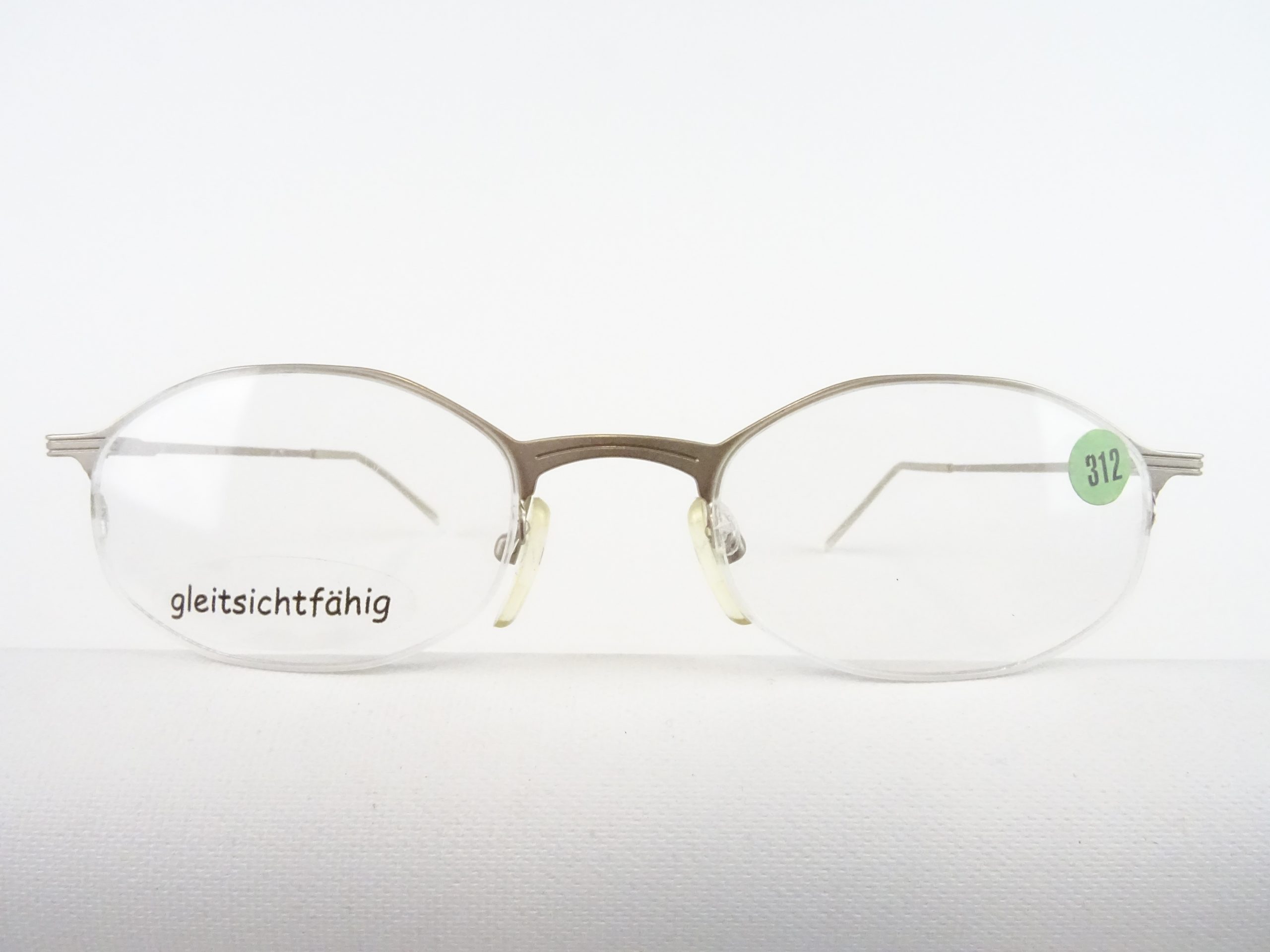 Dezente Brillenfassung Metallbrillen silberfarben extraleicht ohne Unterrand preiswert für